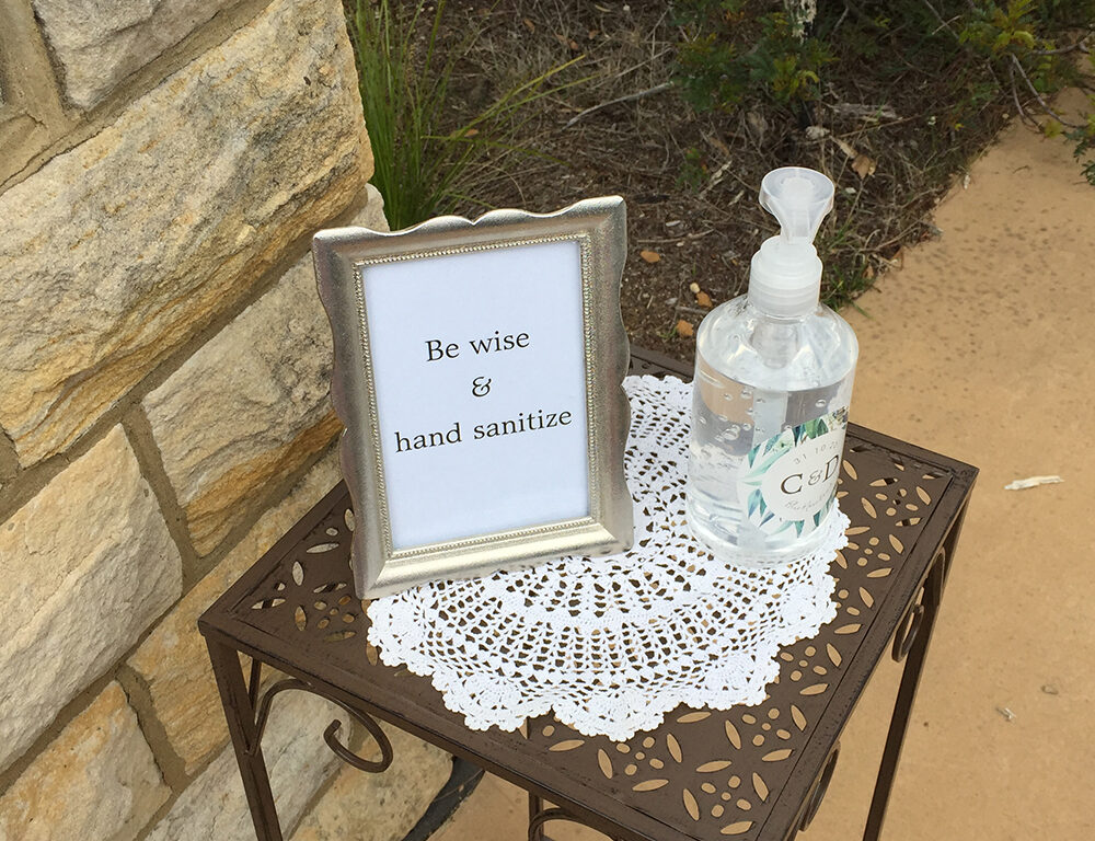 hand sanitize wedding ceremony
